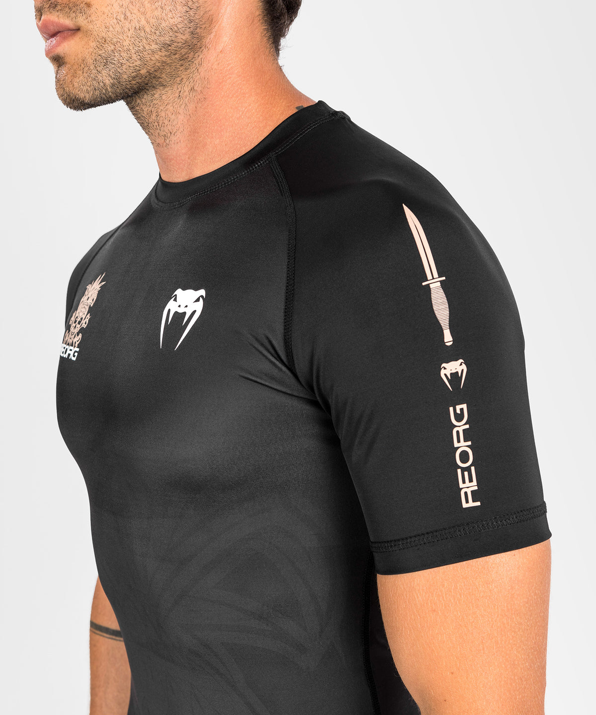 Venum Reorg Kompressions-T-Shirt – Kurzarm – Schwarz