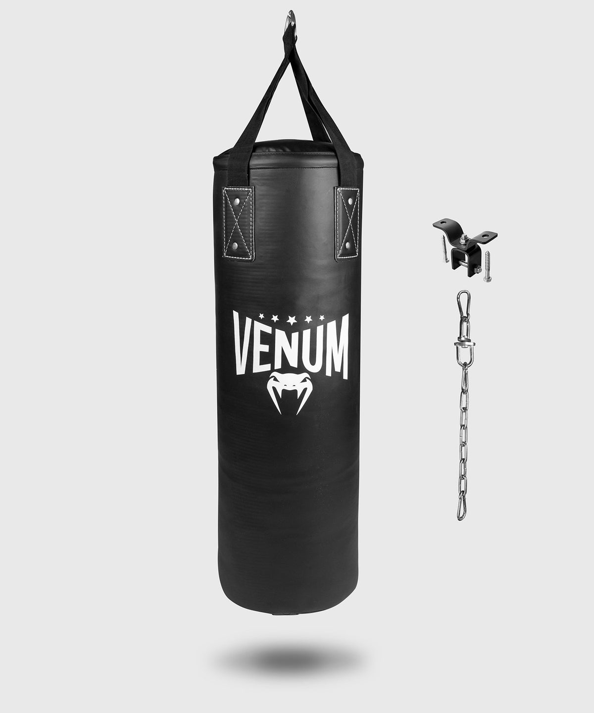 Venum Origins Saco de Boxeo - Negro/Blanco (soporte de techo incluido)