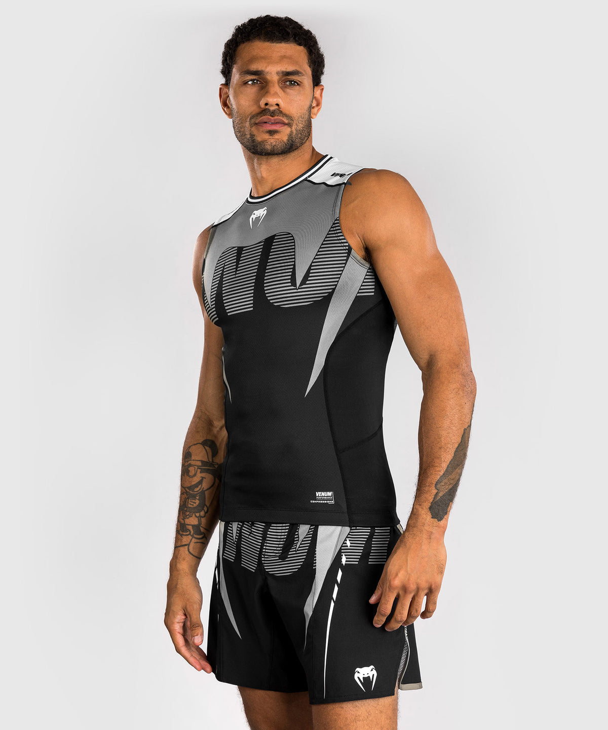 Rashguard Sans Manches Venum Adrenaline – Noir/Gris Argenté
