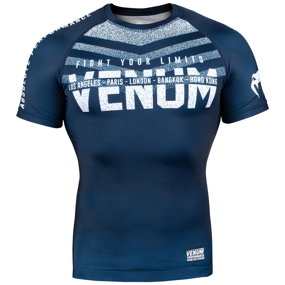 Rashguard Signature Mangas Cortas - Azul Marino/Blanco