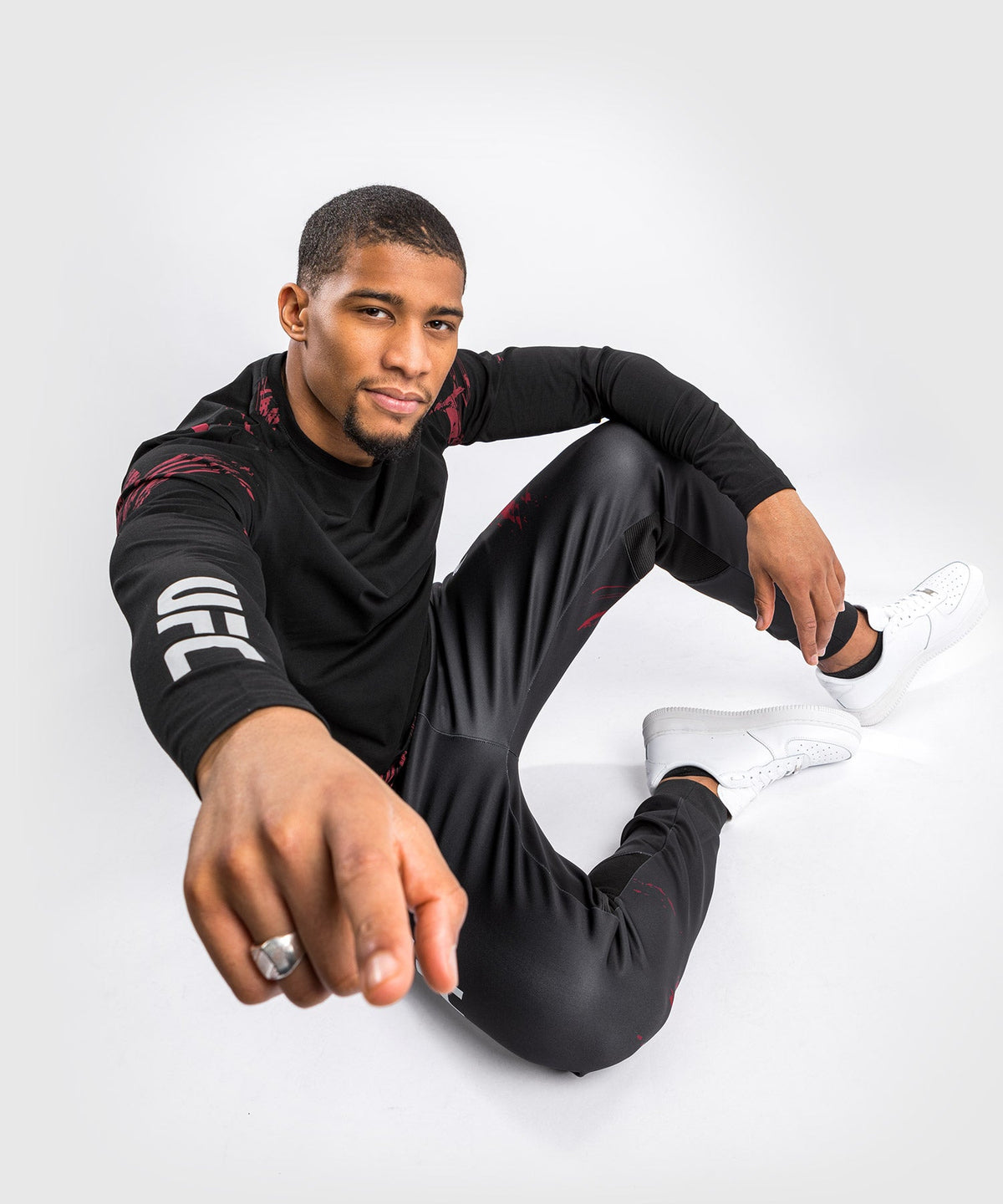T-Shirt UFC Venum Authentic Fight Week 2.0 - Manches Longues - Noir/Rouge