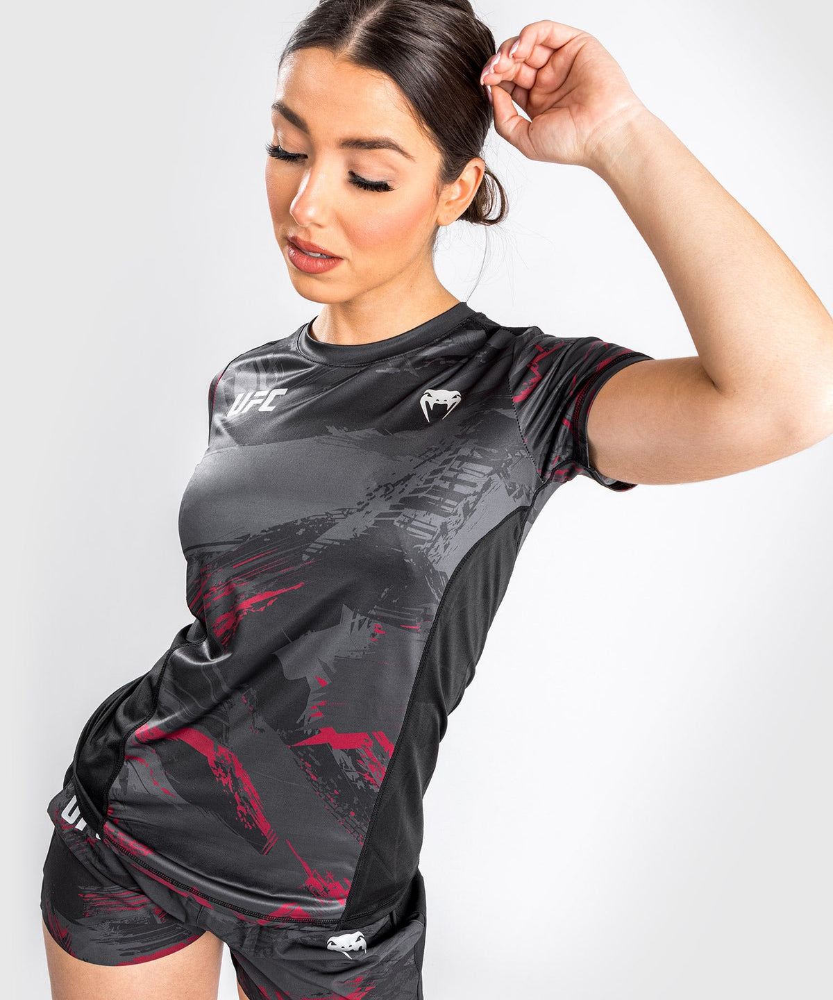T-Shirt Dry Tech UFC Venum Authentic Fight Week 2.0 - Pour Femmes - Noir/Rouge