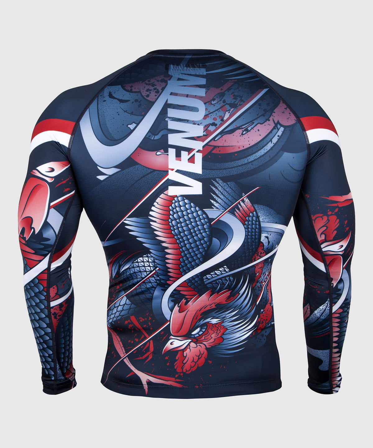 Venum Rooster Rashguard - Langarm - Marineblau/Orange