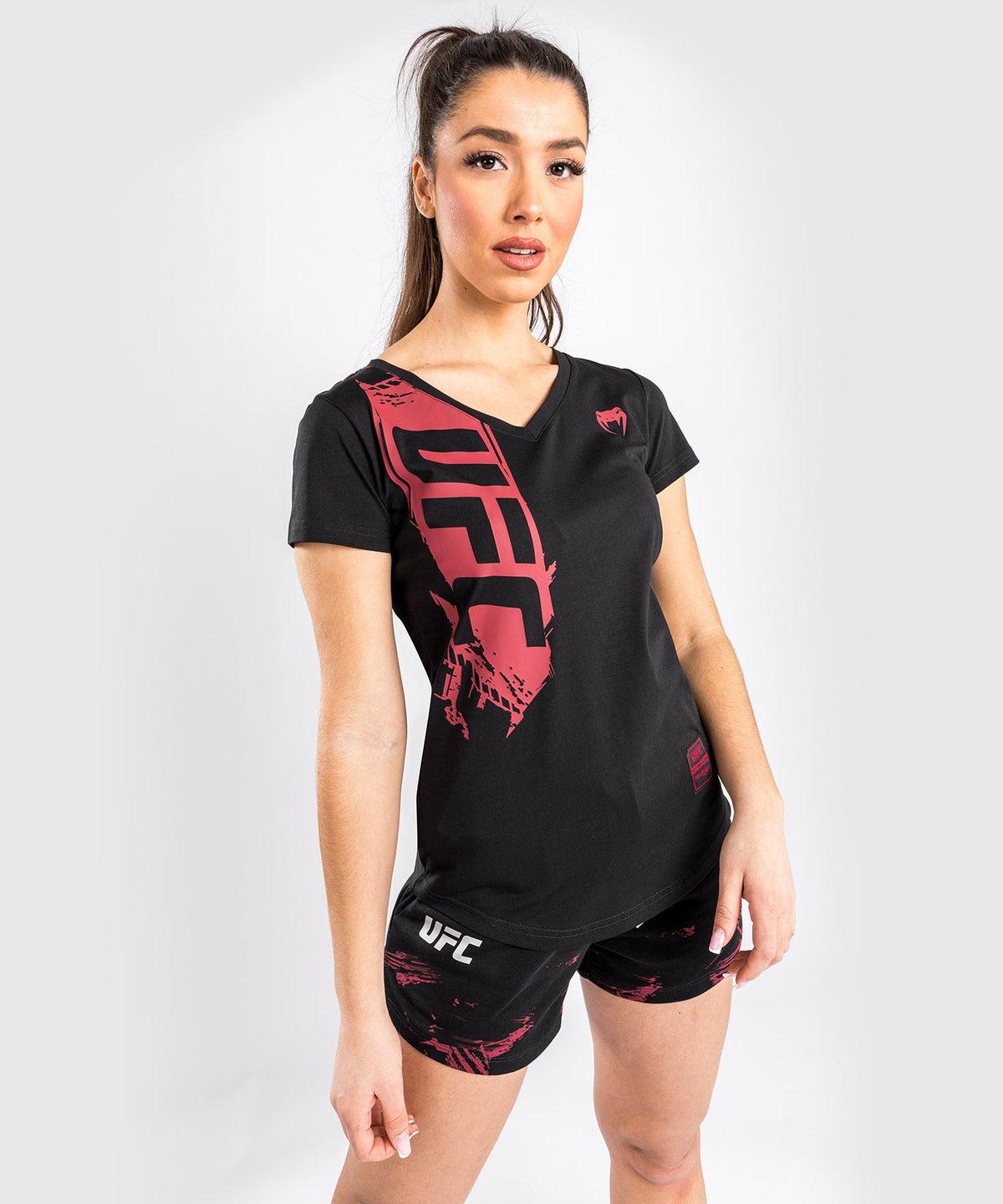 T-Shirt UFC Venum Authentic Fight Week 2.0 - Pour Femmes - Noir/Rouge