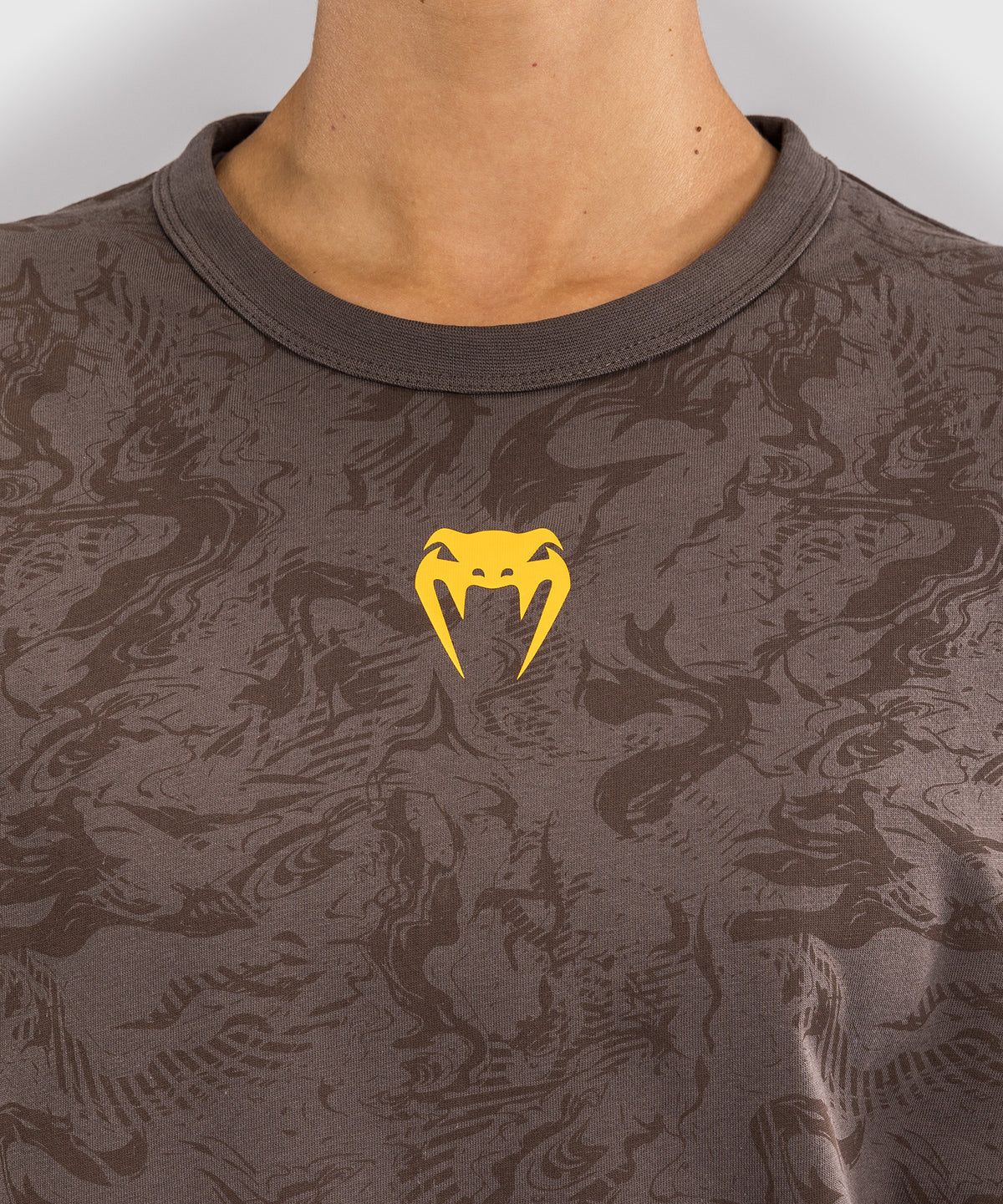 T-shirt en Coton à Manches Courtes pour Femmes UFC Fusion by Venum Fight Week - Marron Terrestre