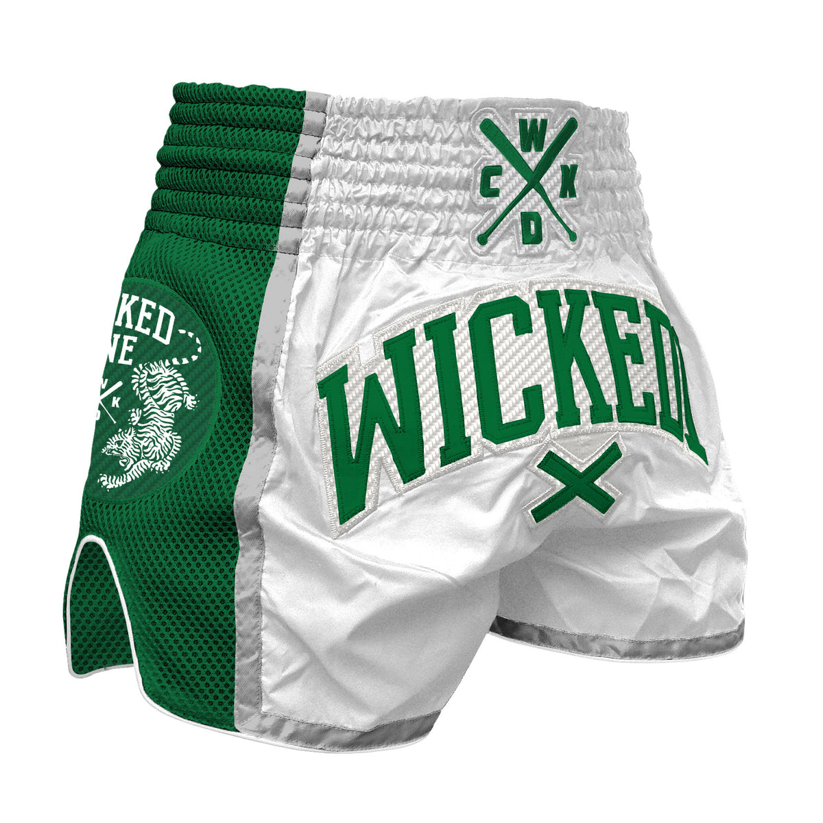 Short de Muay Thai Wicked One - Vert/Blanc