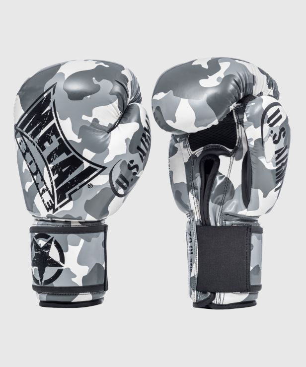 Metal Boxe Army Training Compétition Boxing Gloves - Grau Camouflage