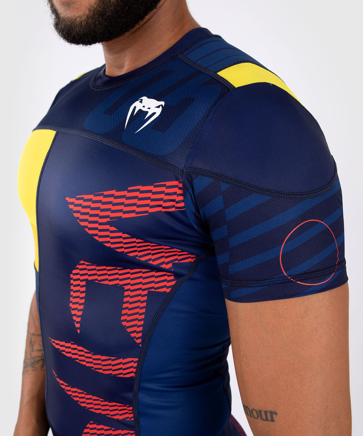 Venum Sport 05 Camiseta de Compresión de Manga Corta - Azul/Amarillo