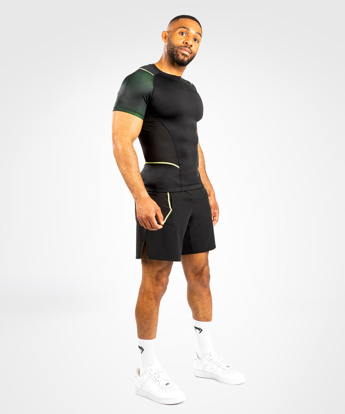Venum Fusion 2.0  Lycra Hombre - Manga Corta - Negro/Amarillo 