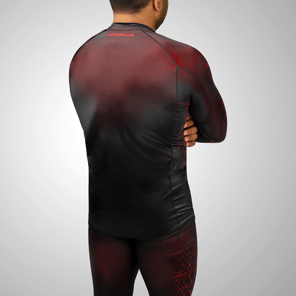 Hayabusa Geo Langarm-Rashguard - Rot