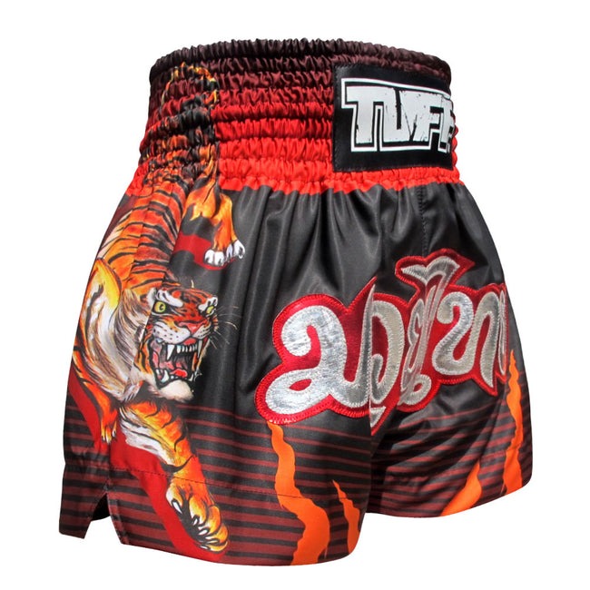 Tuff Tiger Pantalones de Muay Thai - Negro