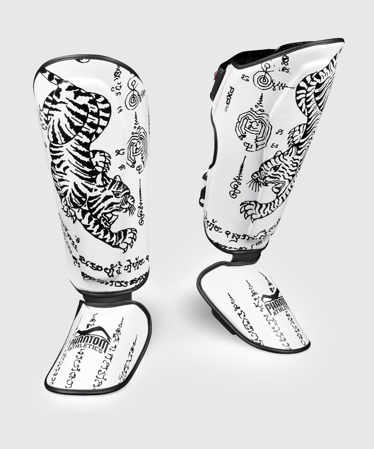 Protège-tibias Short de Muay Thai Phantom Athletics - Blanc