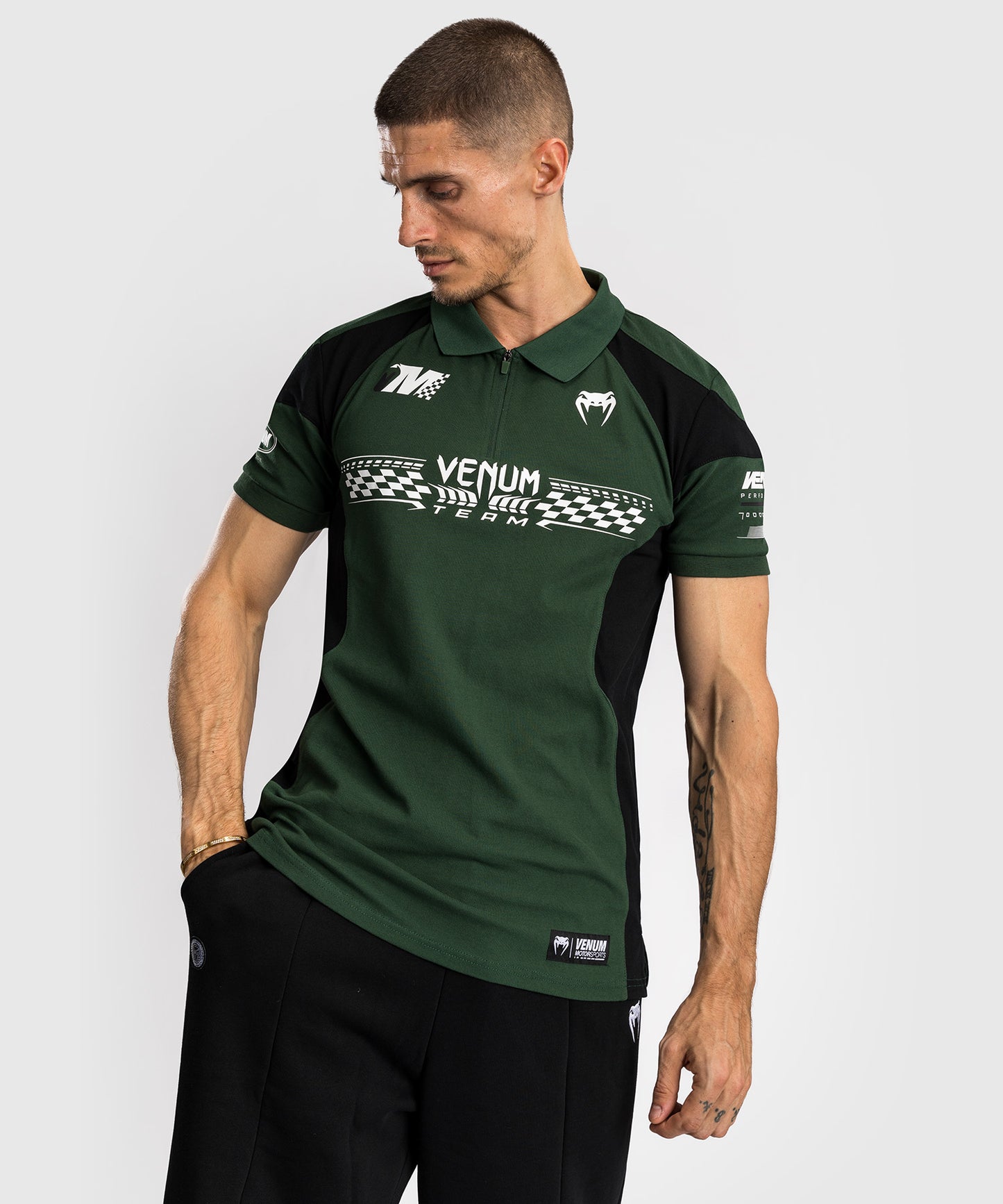 Venum Motorsport Polo in Cotone - Verde Profondo