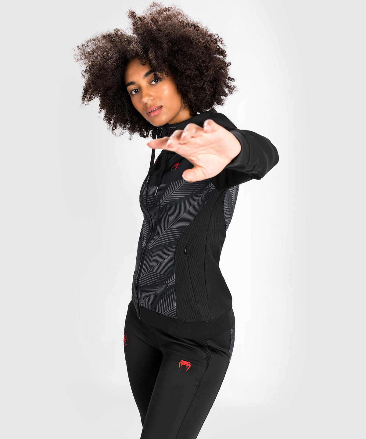 Sudadera con capucha Venum Phantom - Para mujer - Negro/Rojo