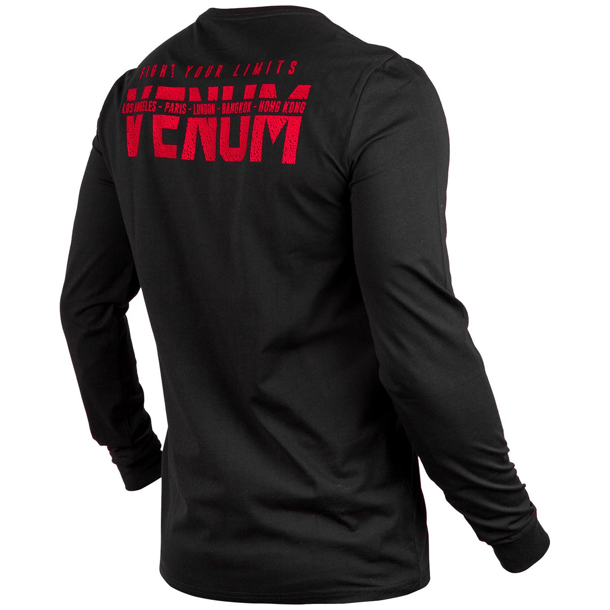 Camiseta Venum Signature Mangas Largas - Negro/Rojo