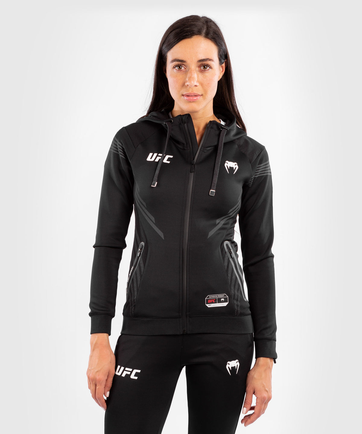 Felpa Con Cappuccio Walkout Donna UFC Venum Authentic Fight Night - Nero