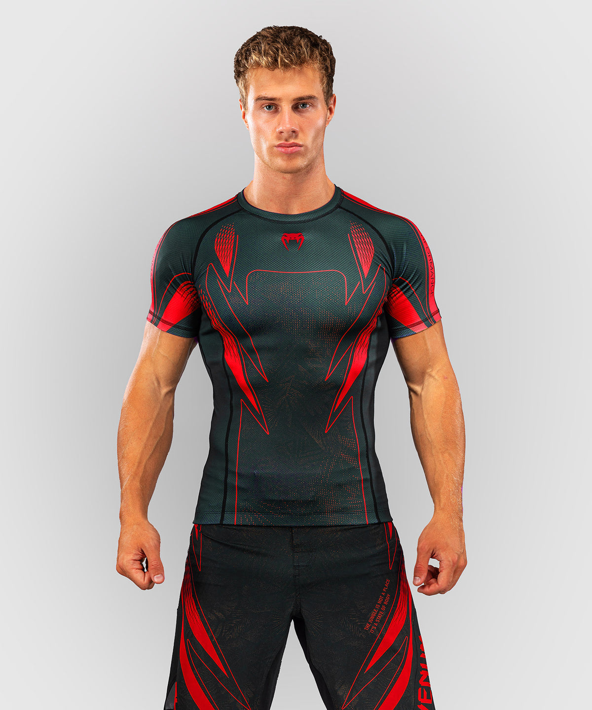 Venum Amazonia Reborn Maglia a compressione a maniche corte - Nero/Rosso