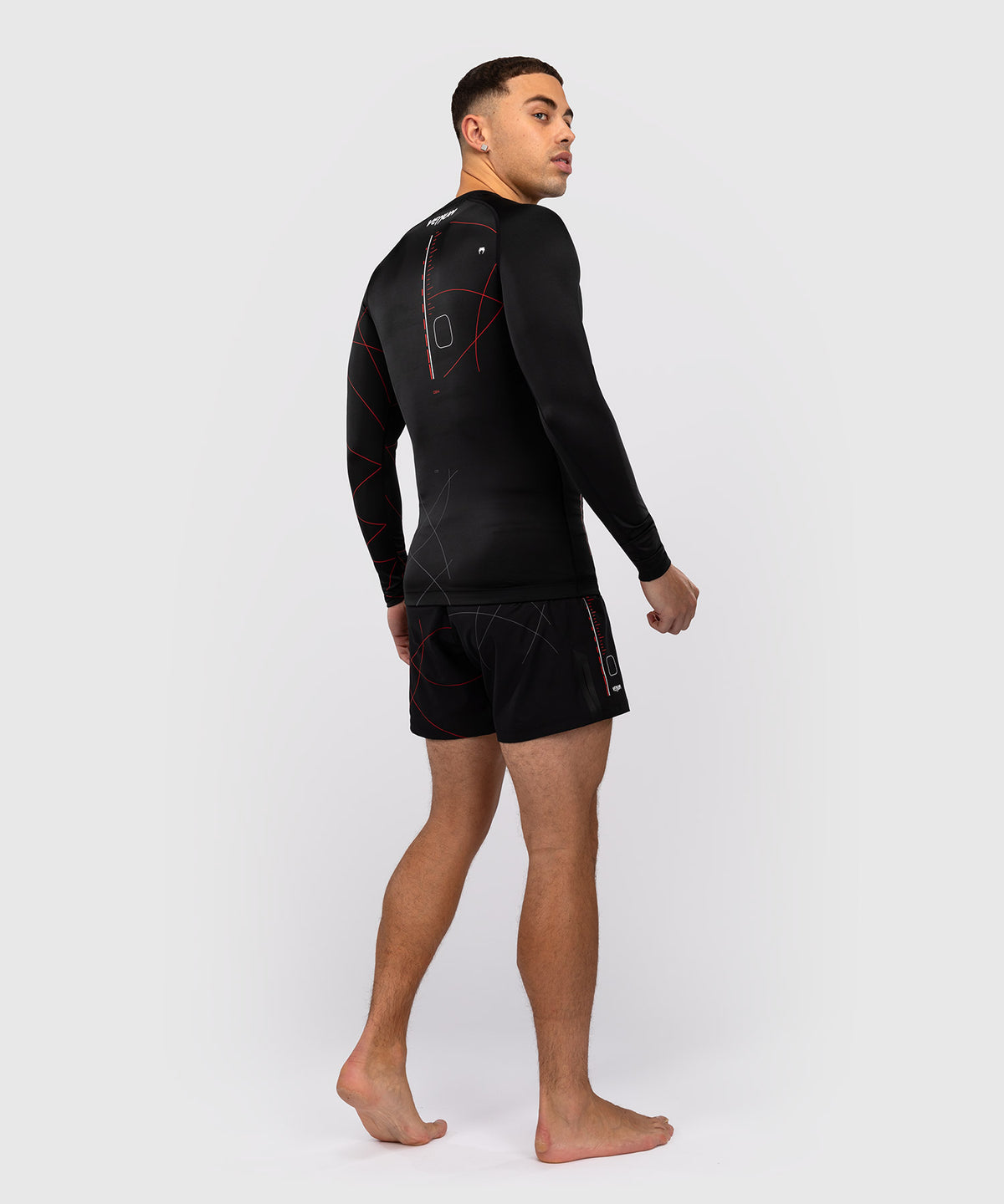 Venum Tactical XT Lycra de manga larga para hombre - Negro/Rojo fuego