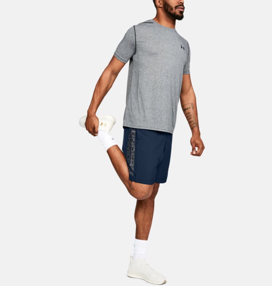 Short Under Armour Woven Graphic Wordmark - Bleu Marine