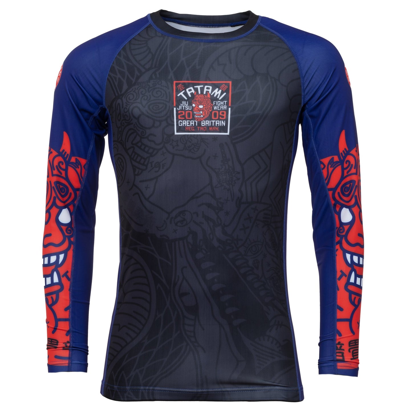 Tatami Fightwear Serpent Organic Eco Kompressions-T-Shirt - Schwarz/Blau