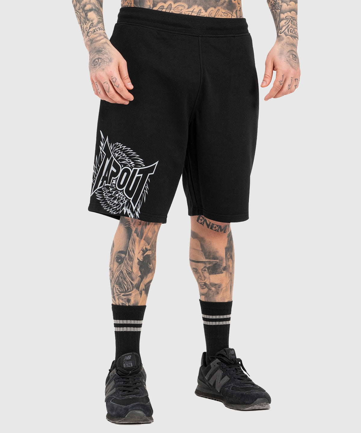 Tapout Spirit Fightshorts - Negro/Gris