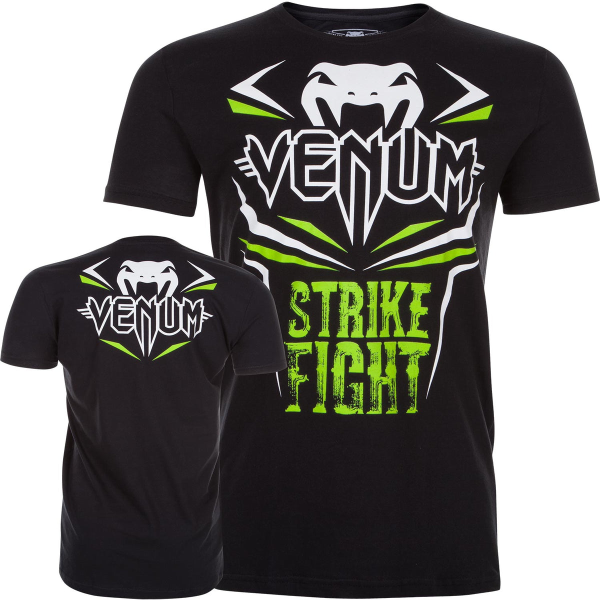 T-shirt Venum Strike Fight - Nero/Neo Verde 