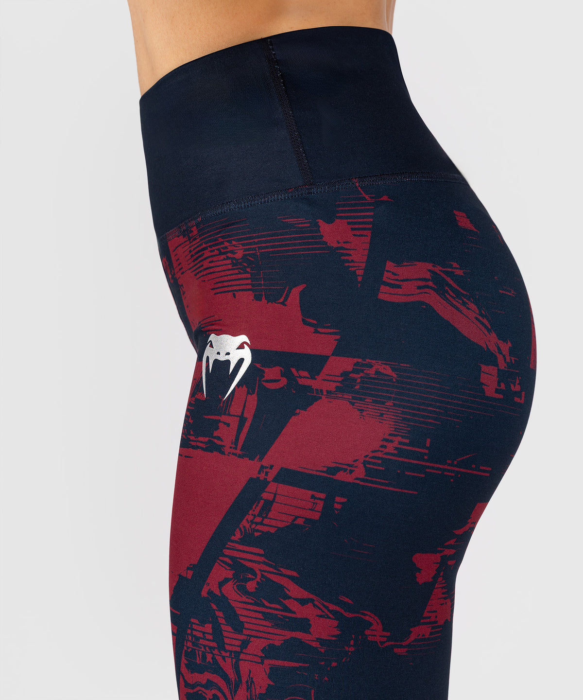 UFC Zenith by Venum Authentic Fight Week Damen-Leggings - Marineblau/Bordeauxrot/Silber