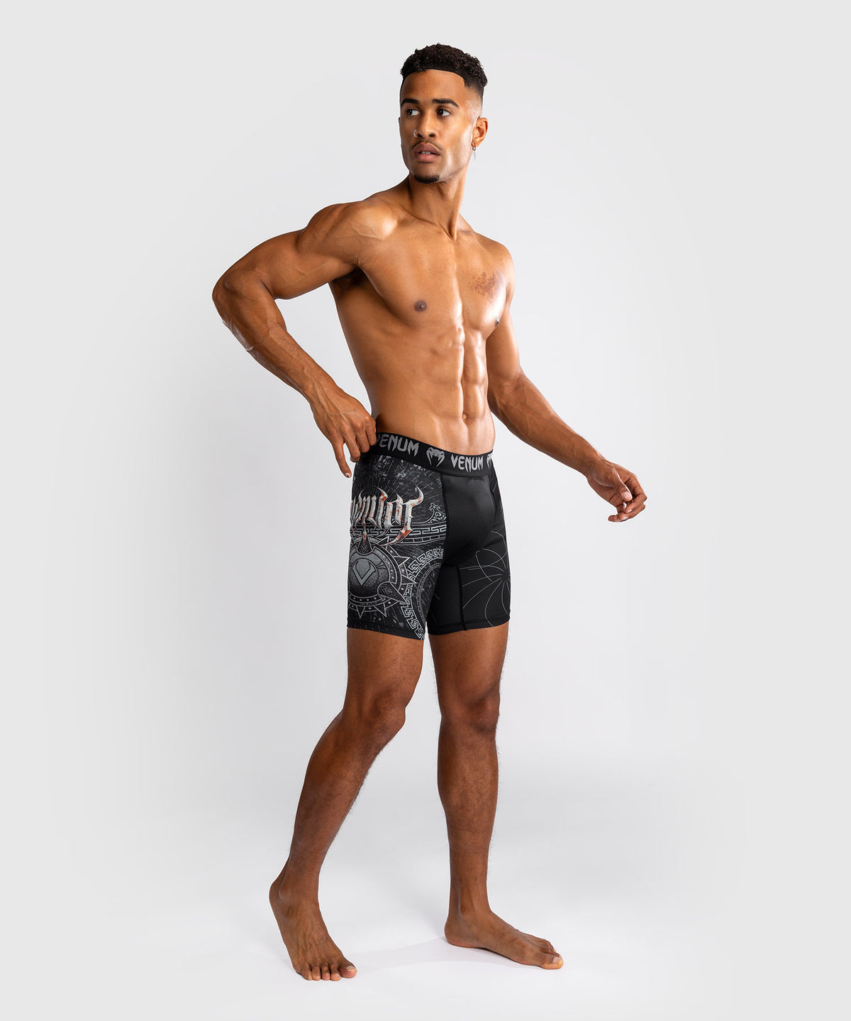 Venum Gladiator 5.0 Pantalones Vale Tudo Para Hombre - Negro/Plateado