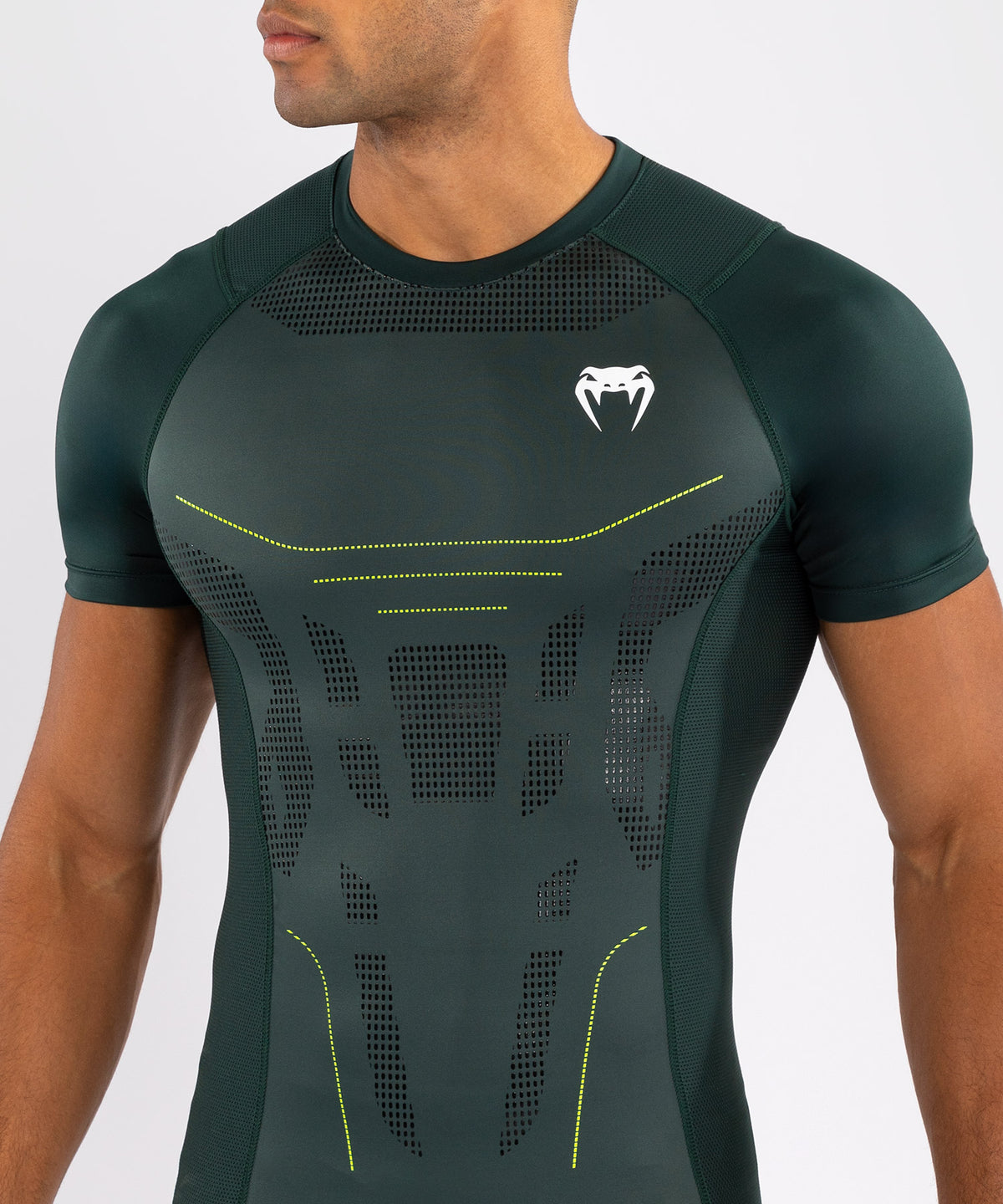 Venum Technical 3.0 Rashguard a Maniche Corte - Verde Foresta