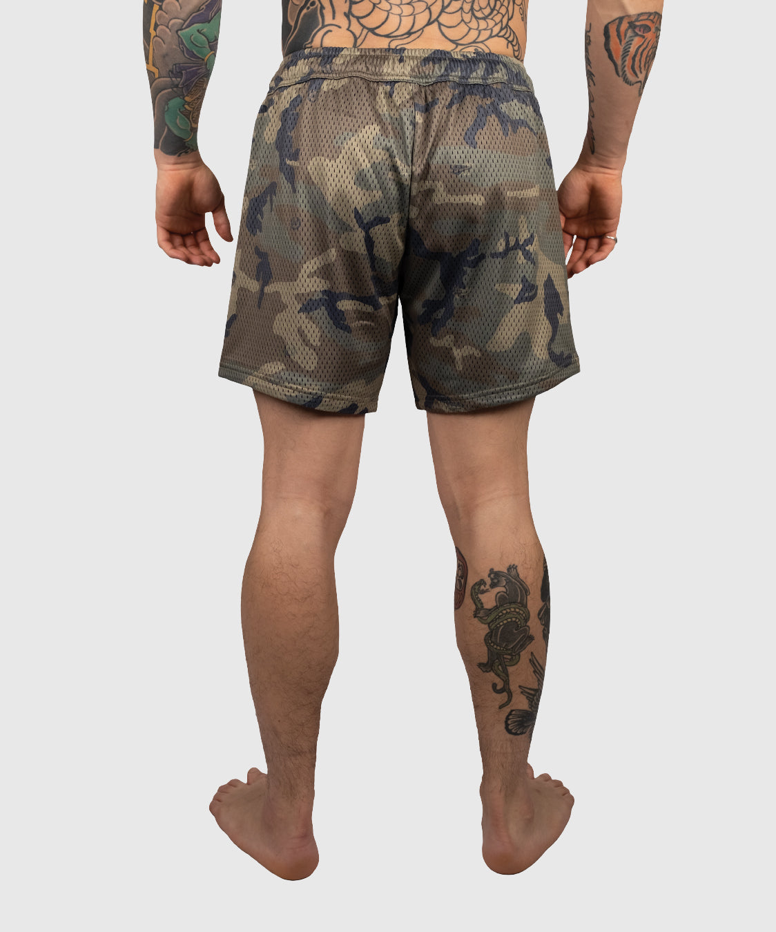 Scramble Mesh Woodland Camo Pantaloncini da Grappling - Nero