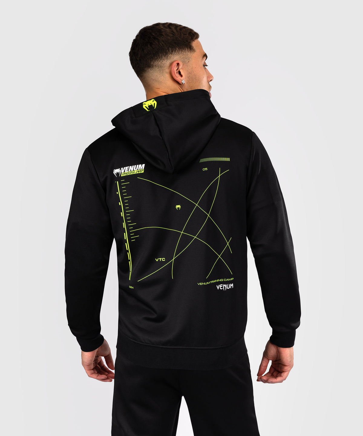 Venum Training Camp 4.0 Felpa con cappuccio con zip intera - Nero/Neo Green