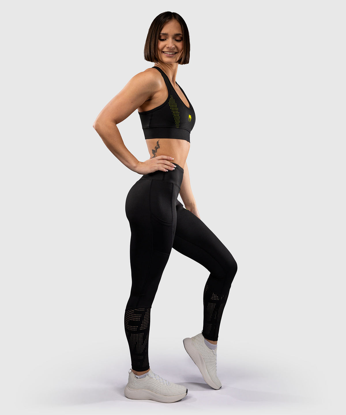 Venum Lazer Leggings da Donna - Nero/Giallo