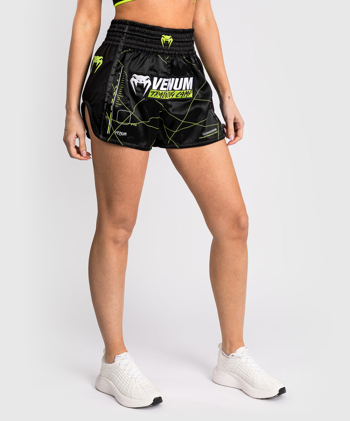 Short de Muay Thai Venum Training Camp 4.0 - Noir/Vert Fluo