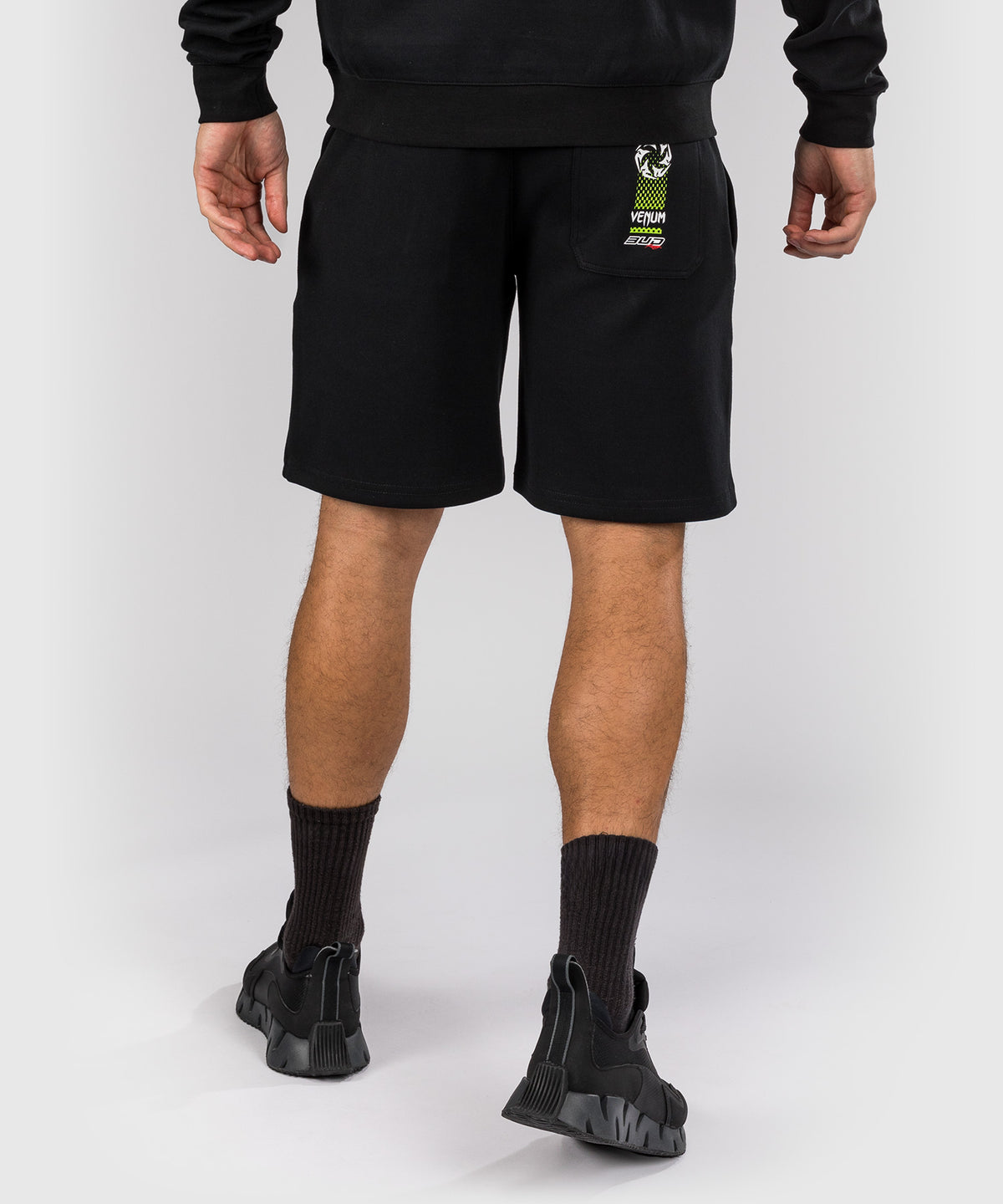 Venum x Bud Racing Herren Baumwoll-Shorts - Schwarz/Weiß/Limettengrün