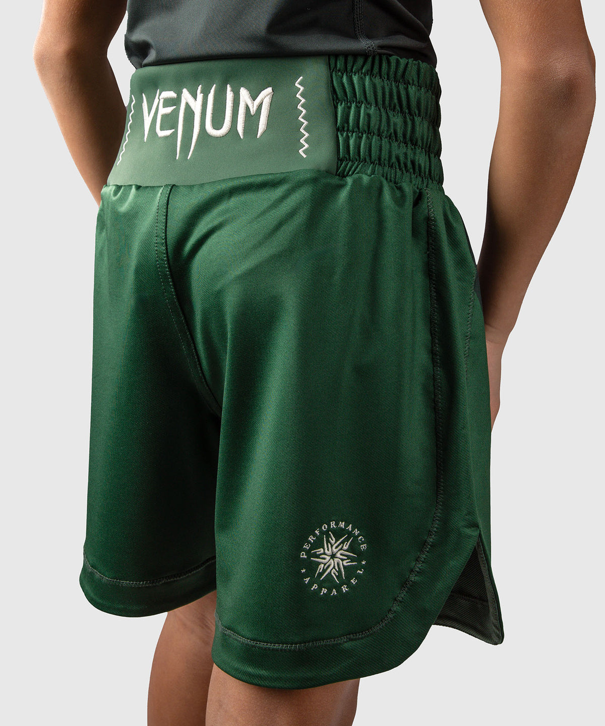 Venum Attack Pantalones Cortos de Boxeo Infantil - Verde Bosque/ Blanco Roto