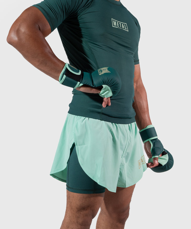 Metal Boxe Deep Waters 2-in-1-Fightshorts - Grün