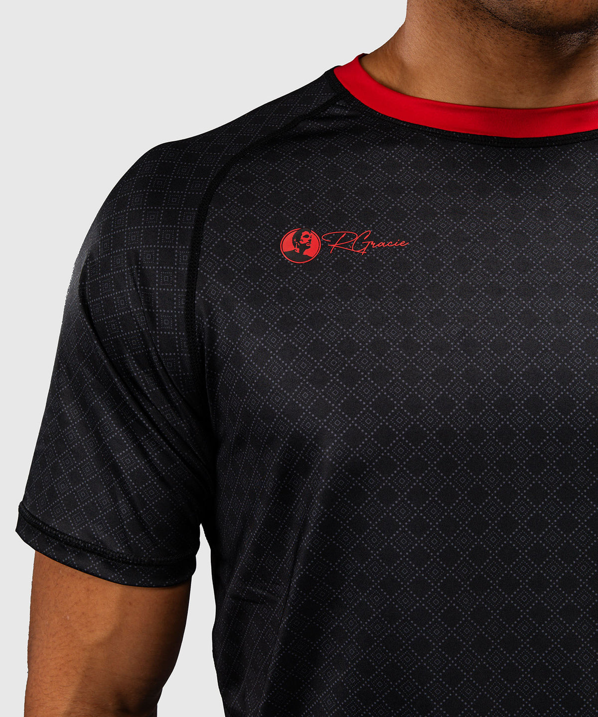 Venum x Roger Gracie Signature Dry-Tech-T‑Shirt - Schwarz/Rot