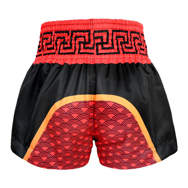 Tuff Red Dragon Pantalones de Muay Thai - Negro/Rojo