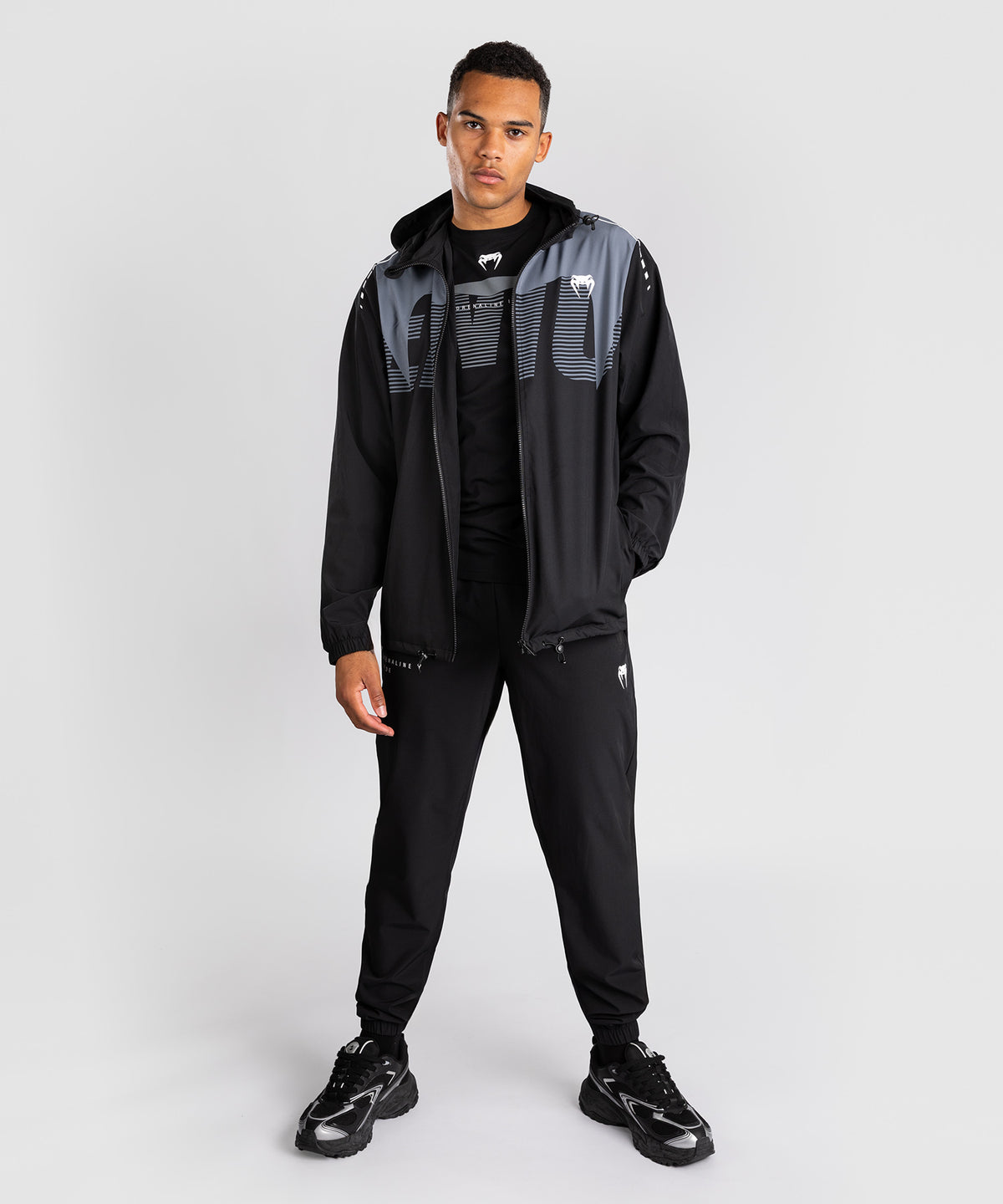 Venum Adrenaline Chaqueta Deportiva – Negro/Gris Plateado