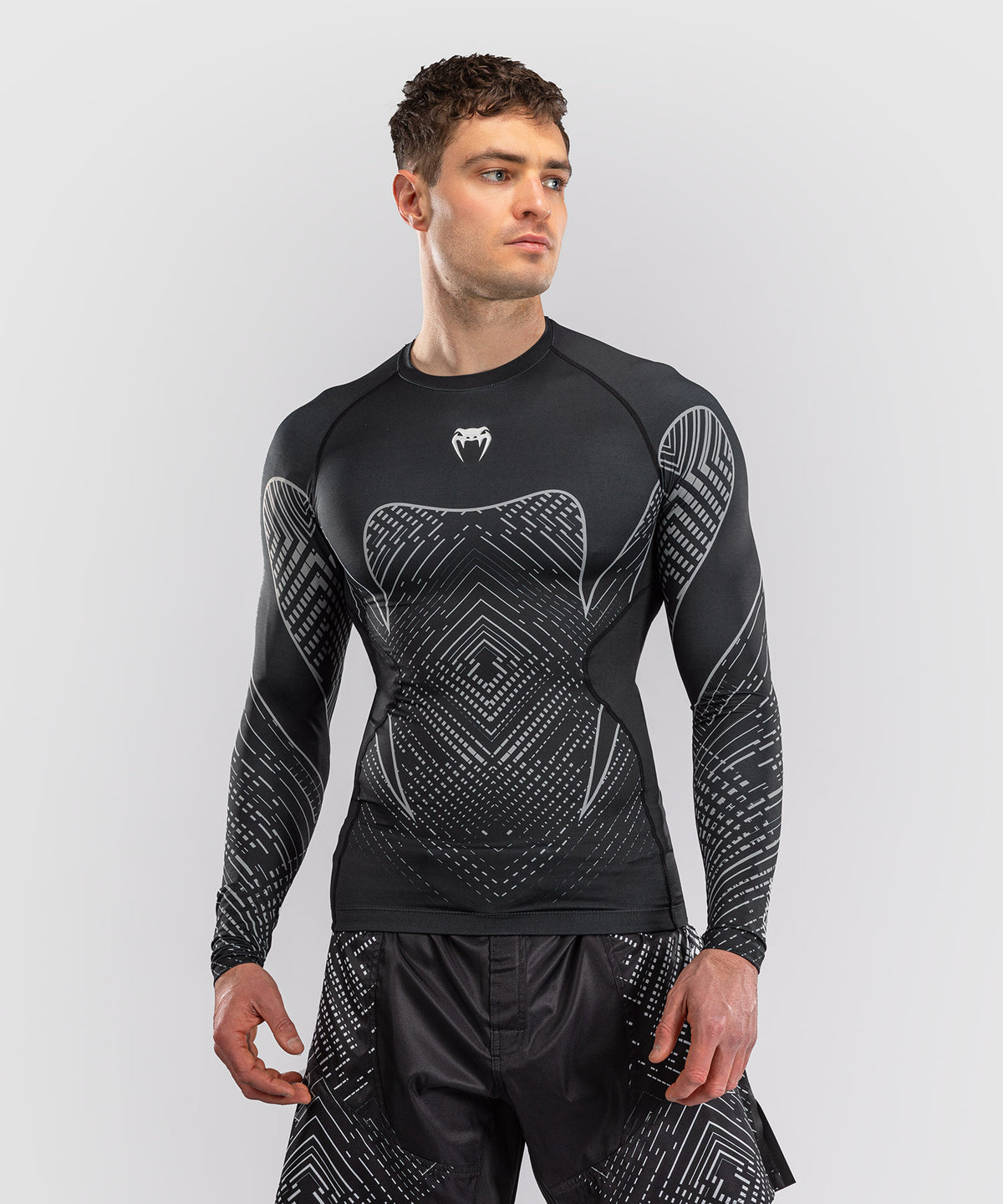 Venum Midnight Fury Rashguard a Maniche Lunghe – Nero/Grigio/Argento