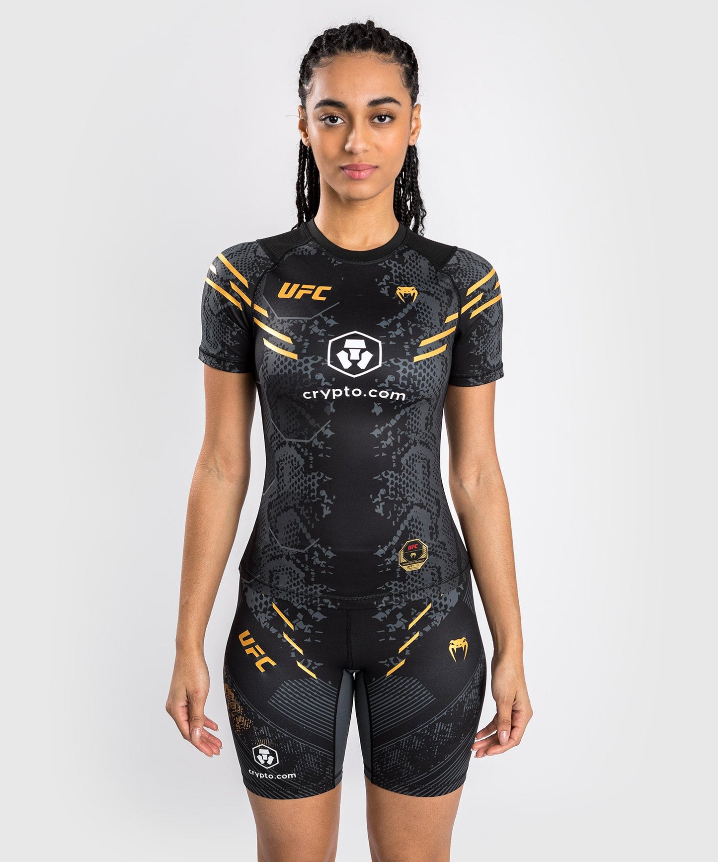 Rashguard à manches courtes pour Femmes UFC Adrenaline by Venum Authentic Fight Night - Champion