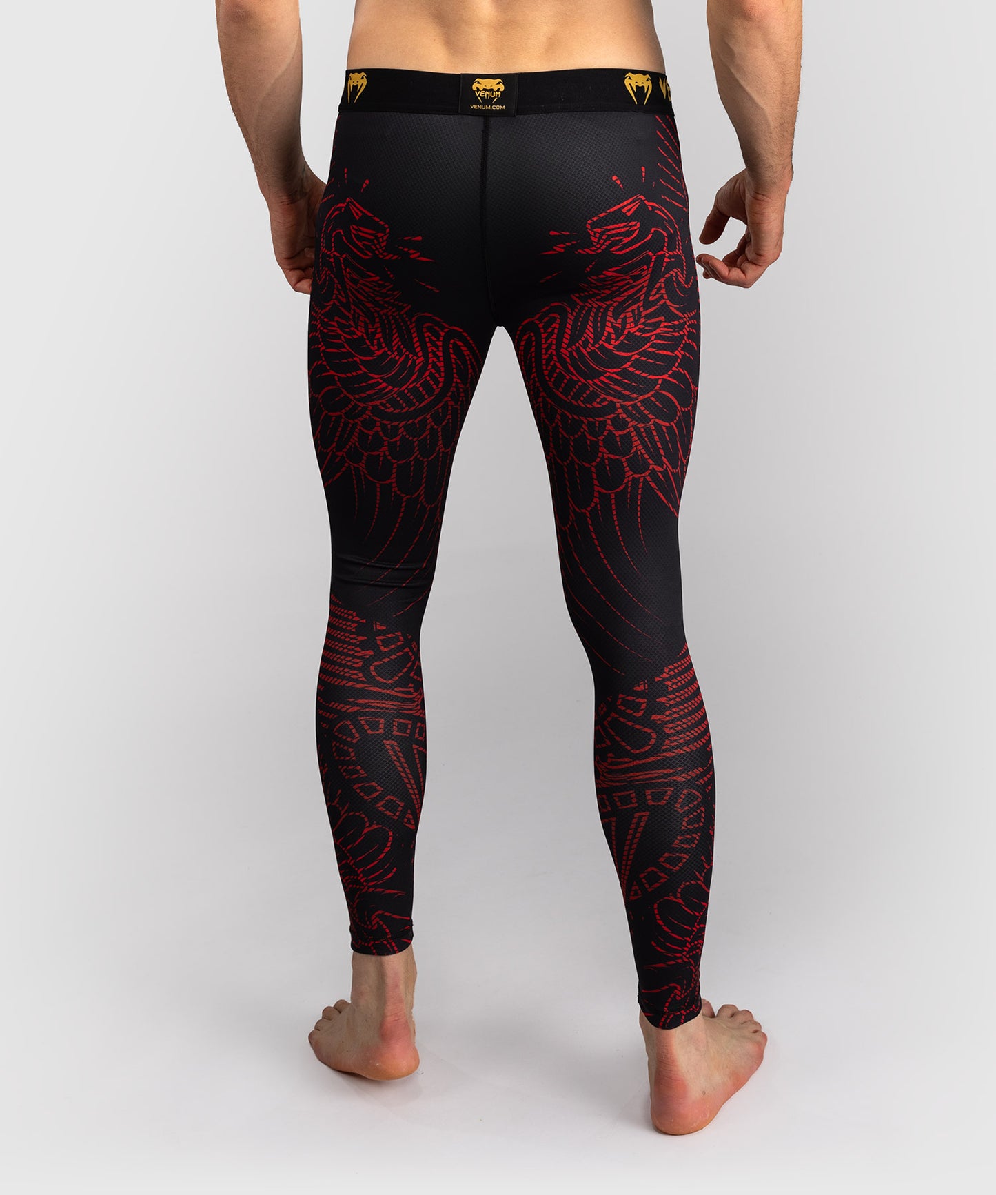 Venum Quetzal Fury Spats - Black/Fury Red/ Tangerine