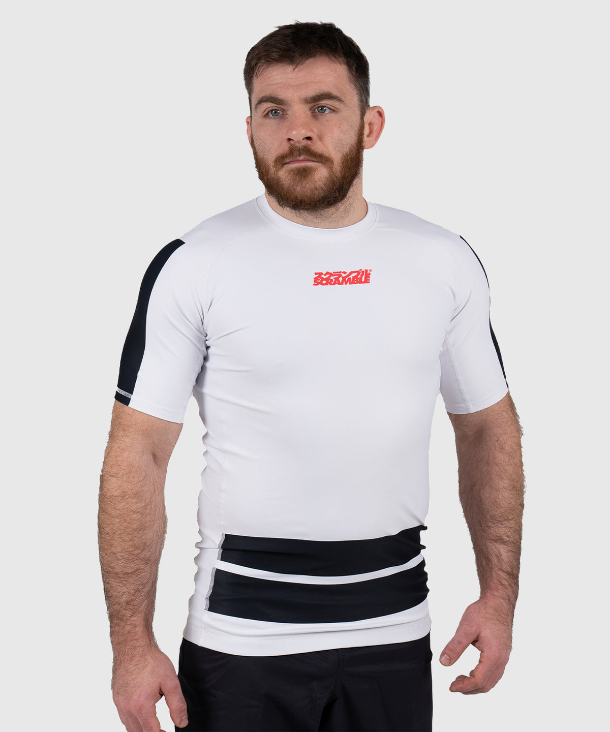 Rashguard À Manches Courtes Scramble Ranked - Blanc/Noir