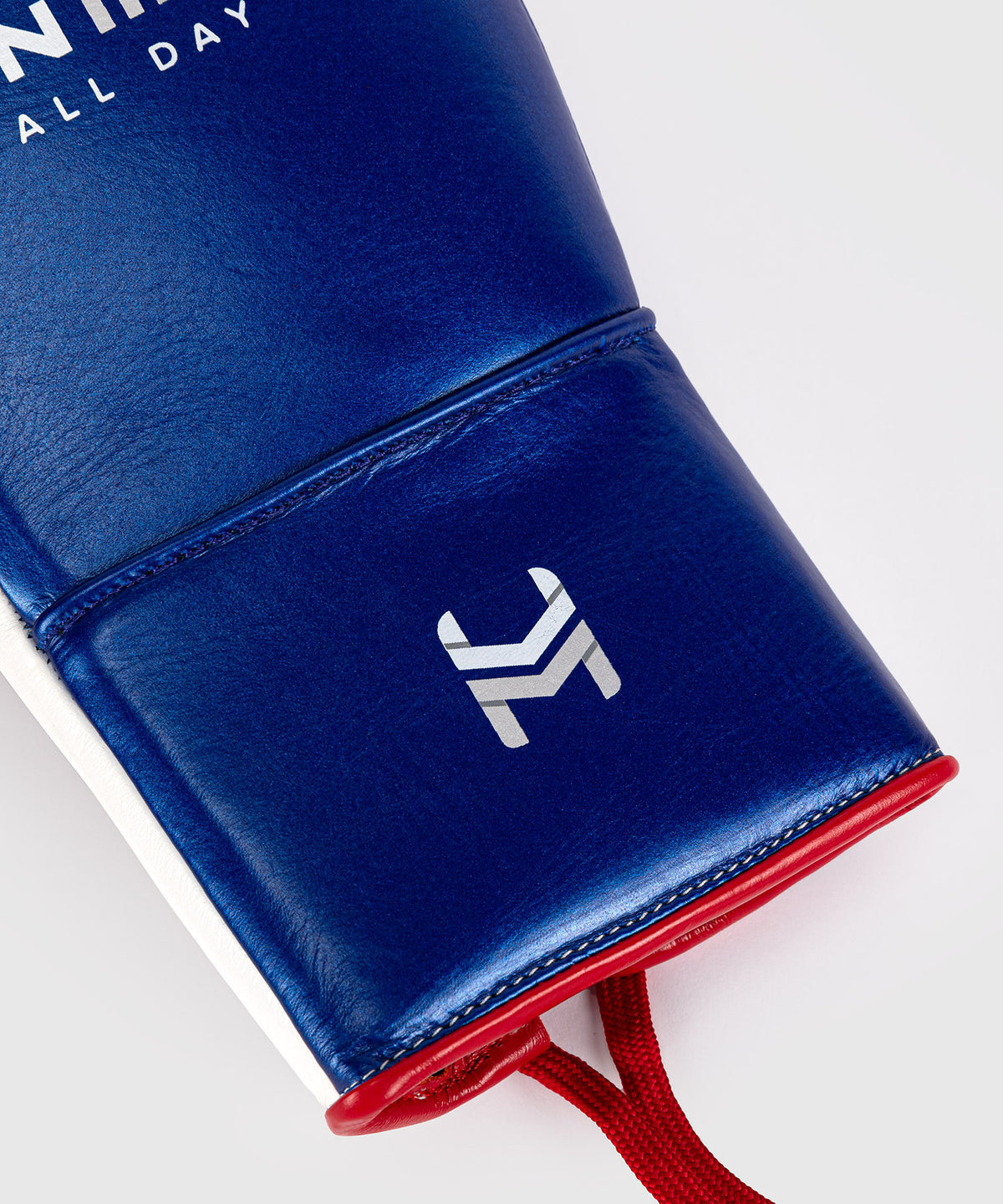 Hit N Move All Day® Pro Grip Plus Lace-up Boxing Gloves - Blue/White/Red