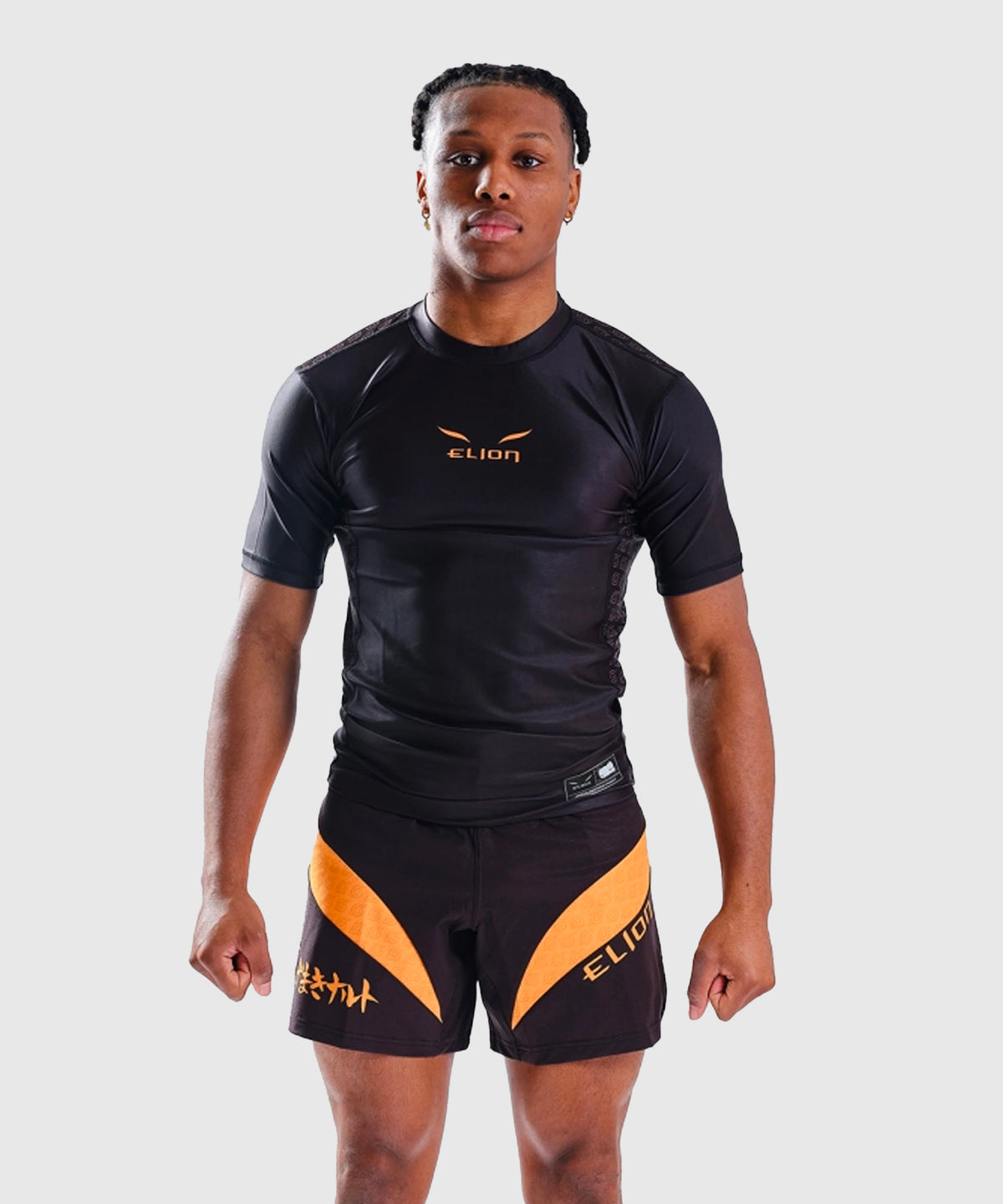 Elion X Naruto Naruto Kurzarm-Rashguard - Orange