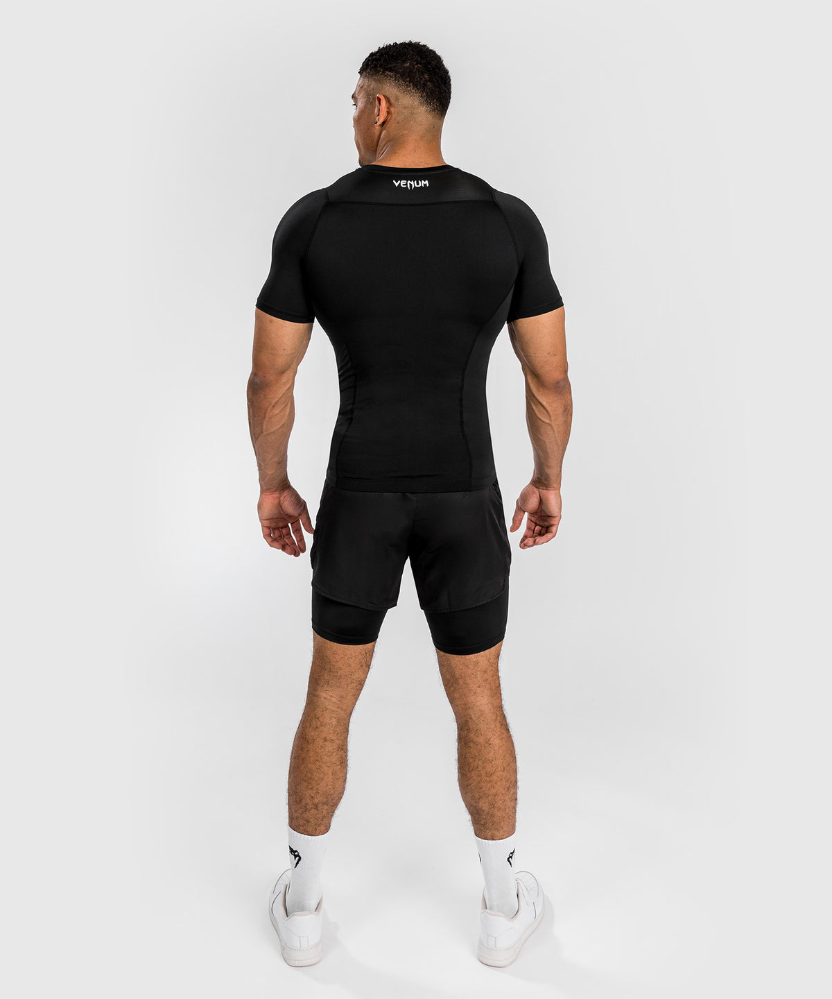 Venum Attack Herren Kurzarm Rashguard - Schwarz/Grau