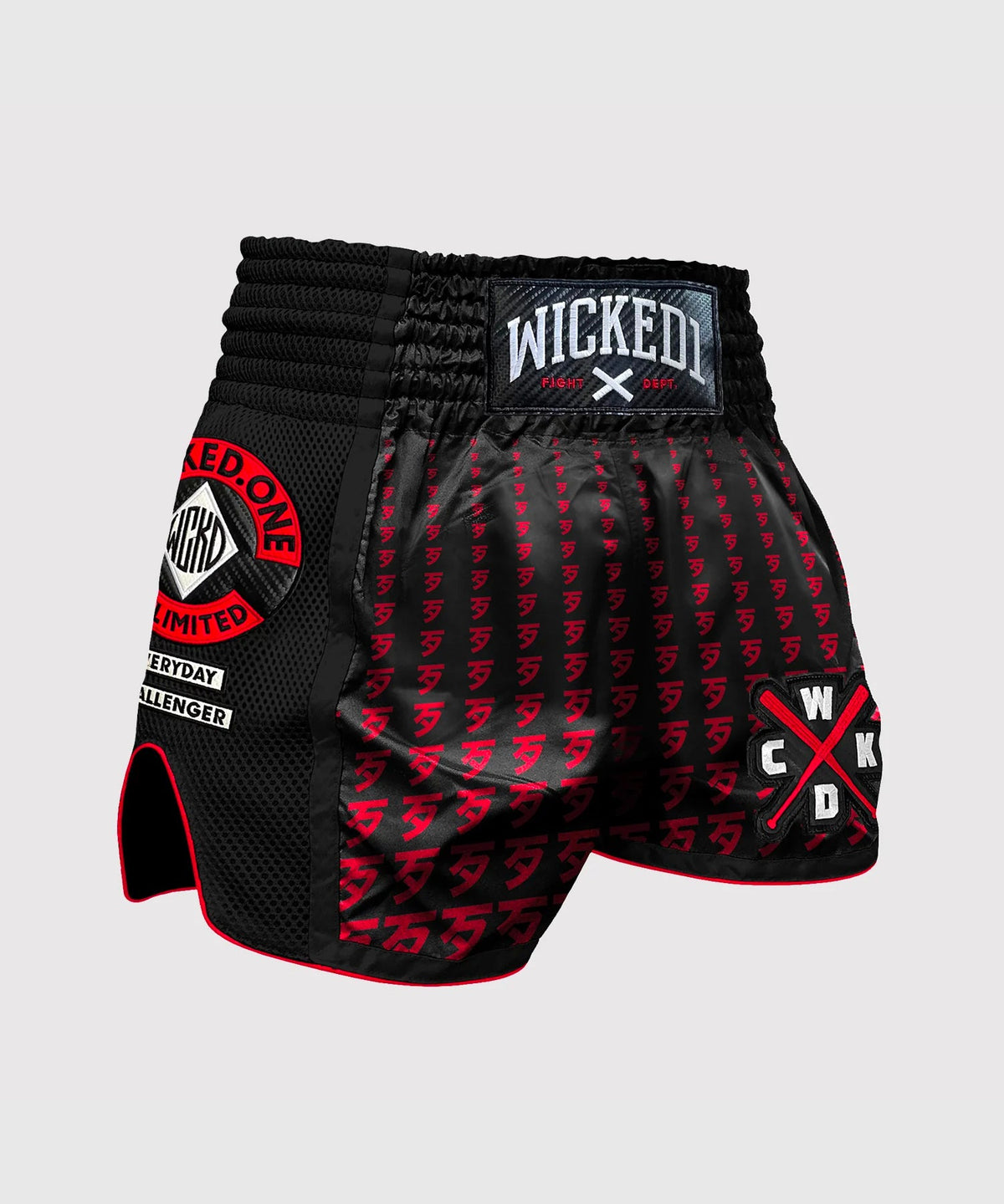 Wicked One Infinit Pantaloncini da Muay Thai - Nero/Rosso
