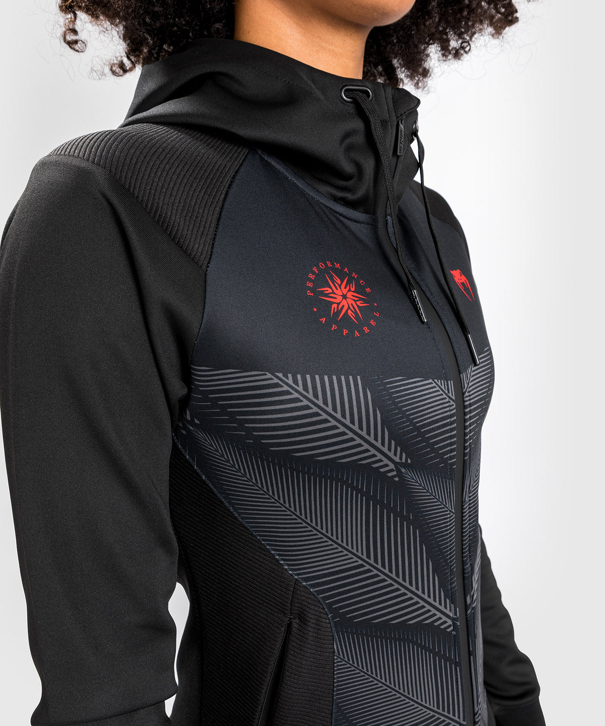 Sudadera con capucha Venum Phantom - Para mujer - Negro/Rojo