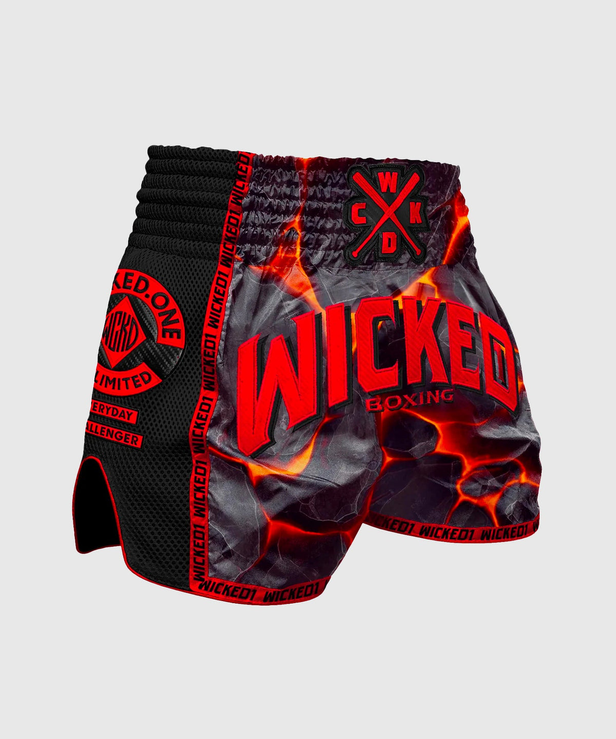 Wicked One Magma Muay Thai Shorts - Black/Red