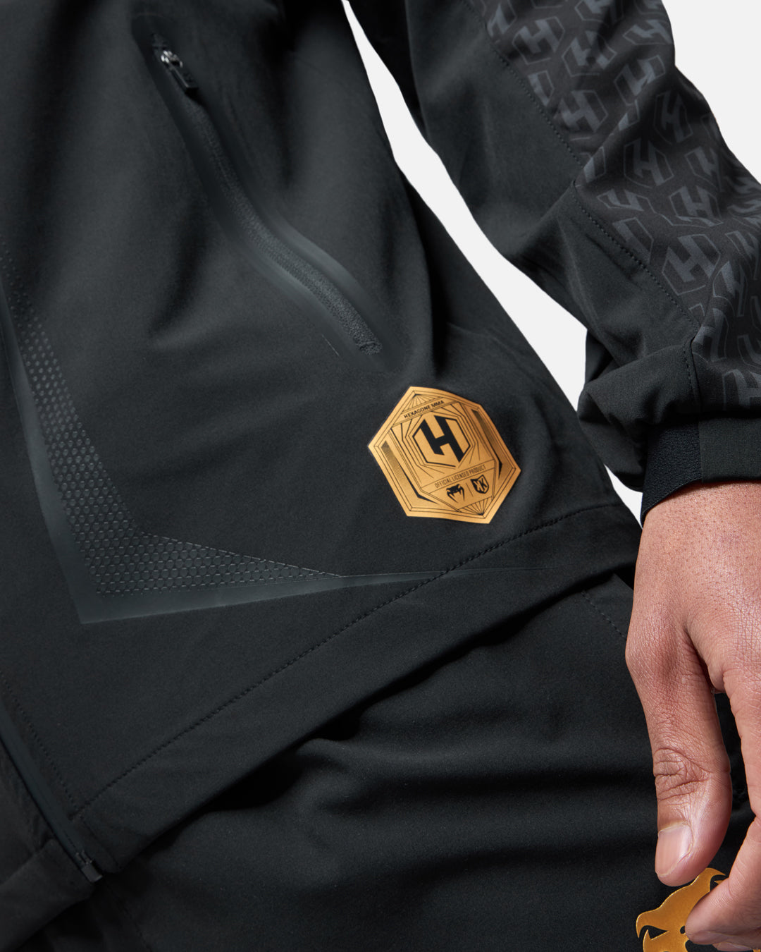 Survêtement complet (veste + pantalon) FK x Venum Hexagone MMA - Noir/Doré